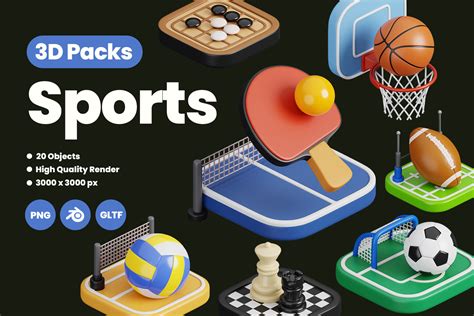 Sports 3d Icon Pack 20 Free Download Sports And Games 3d Icons Iconscout