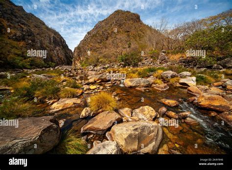 Bandeirinhas Stream With The Bandeirinhas Canyon In The Distance Serra