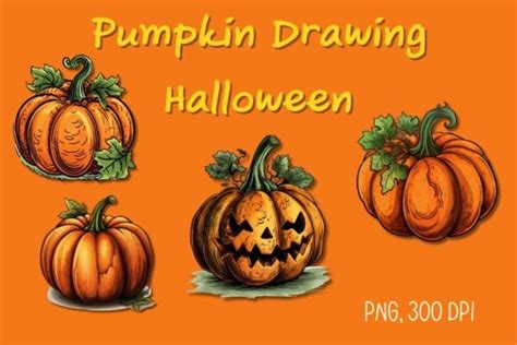 Pumpkin Drawing Halloween Graphic by HappyDesign · Creative Fabrica