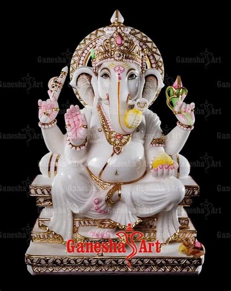 White Marble Ganesha Statue Gn Size Feet To Feet At Rs