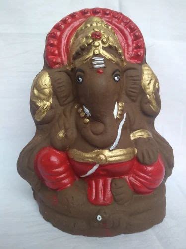 Handcrafted clay finish Clay Ganesh Idols Model2, Pooja During Ganesh ...