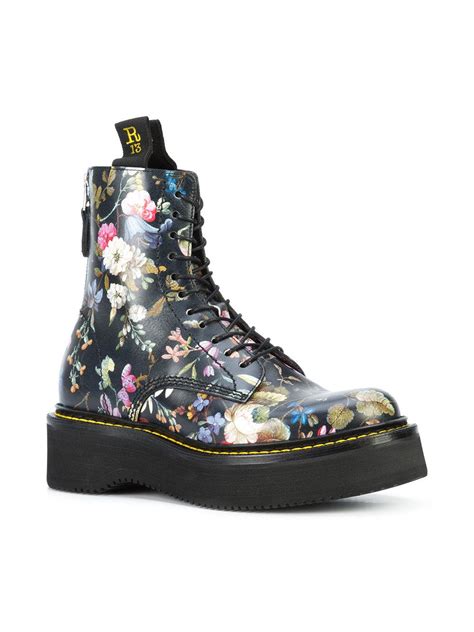 R13 Leather Floral Boots In Black Lyst