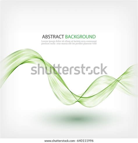 Green Wave Smokeabstract Vector Backgroundwave Smoke Stock Vector