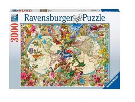 Ravensburger Puzzle Mappa Del Mondo Flora E Fauna Pz