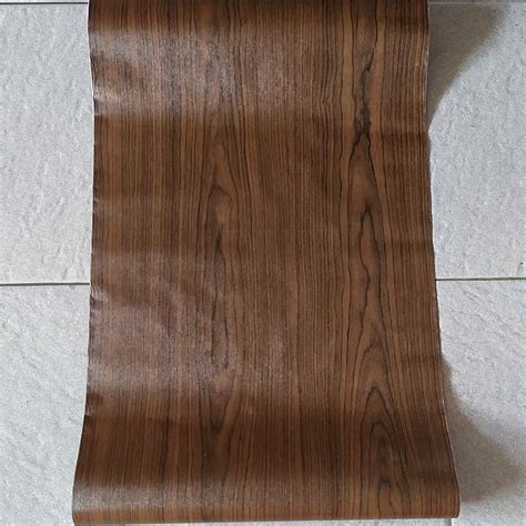 Jual Wallpaper Murah Good Quality Kayu Serat Coklat Tua UK 45cmx10m