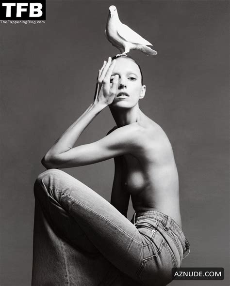 Anja Rubik Sexy Poses Topless Showing Off Her Nude Tits In A Photoshoot AZNude