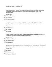 RSCH 2122 QUIZ 4 Docx WEEK 18 QUIZ 4 RSCH 2122 It Is The Process Of