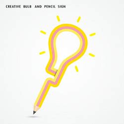 Creative Pencil And Light Bulb Design Royalty Free Vector