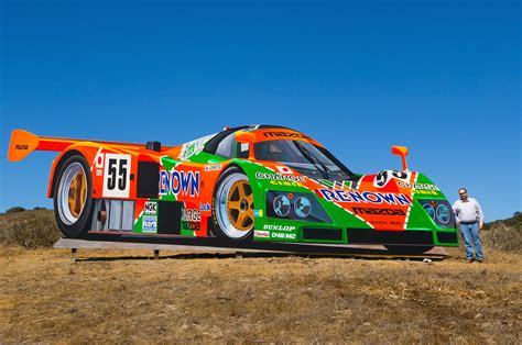 A Giant Mazda 787b Race Car Stands Tall At Laguna Seca Raceway