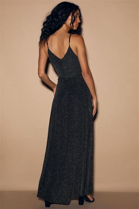 Celestial Black And Silver Wrap Maxi Dress Maxi Dress Dresses Maxi