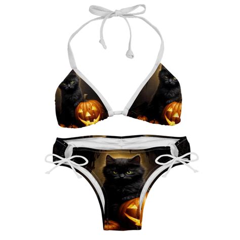 Cat Detachable Sponge Adjustable Strap Bikini Set Two Pack Versatile