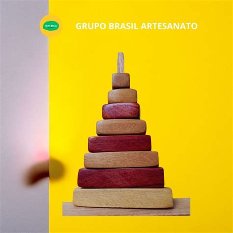 Jogo Torre De Hanoi - Jogo TORRE DE HANÓI Quebra-cabeça | Madeira 25cm | Shopee Brasil