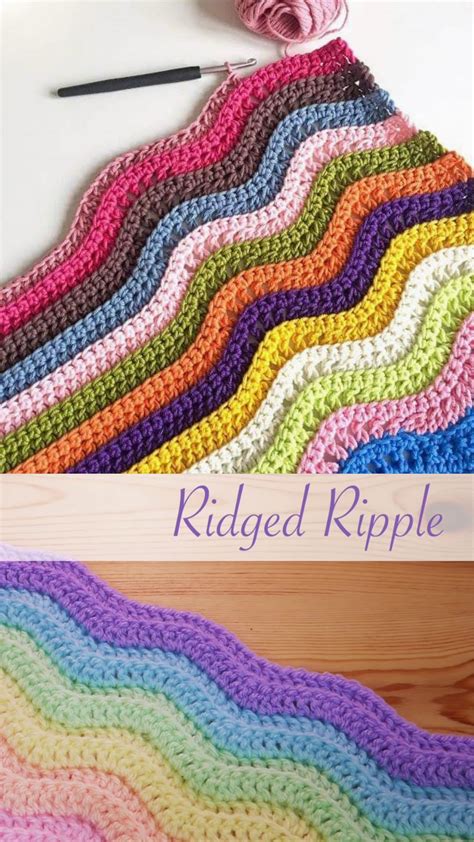 Simple Crochet Ridged Ripple Blanket Scarf Crocheted World