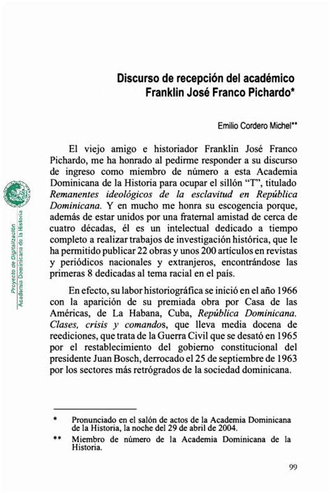 Pdf Discurso De Recepción Del Académico Franklin José Franco Pdfslidenet