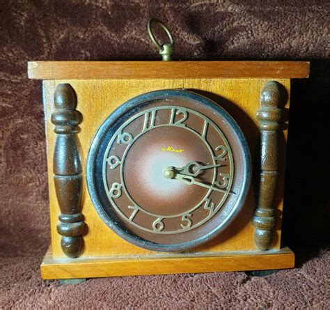 Vintage Ussr Mayak Majak Mechanical Watch Table Clock Work Condition