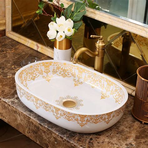 Oval Countertop Lavobo Ceramic Bathroom Bowl Sink Wash Basin Bathroom