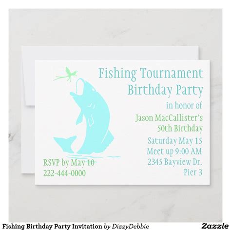 Fishing Birthday Party Invitation Zazzle Fishing Birthday Party