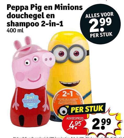 Promo Peppa Pig En Minions Douchegel En Shampoo 2 In 1 Chez Kruidvat