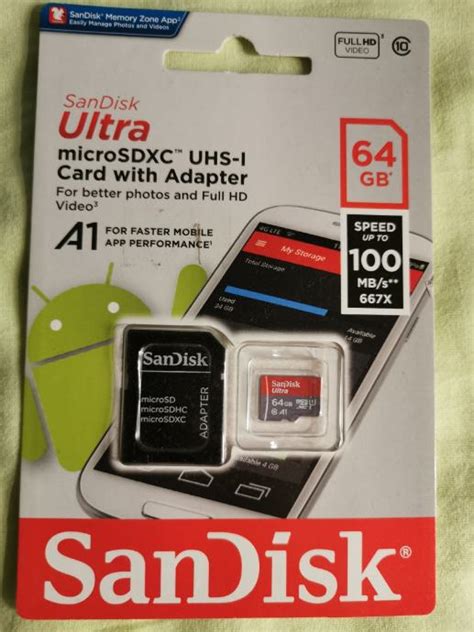 Micro SDXC SanDisk Ultra, 64 GB