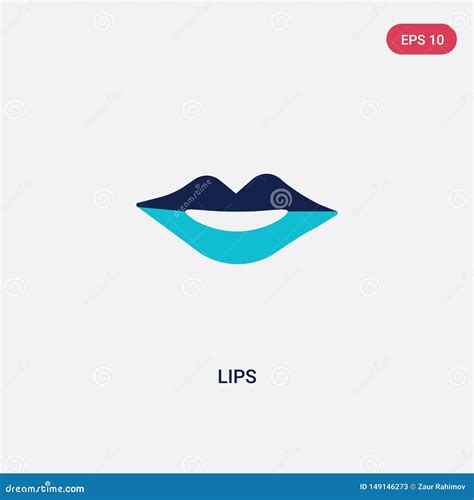 Two Color Lips Vector Icon From Beauty Concept Isolated Blue Lips