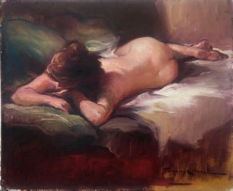 Rosendo Gonzalez Carbonell Sensuality Female Nude Oil On Canvas