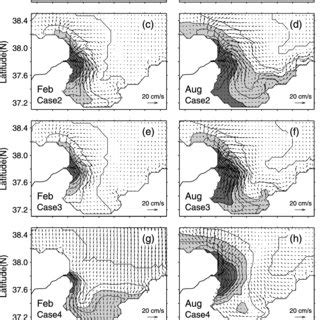 Sea Surface Salinity And Surface Currents Calculated For Cases The