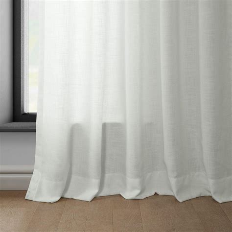 Off White Classic Faux Linen Curtain