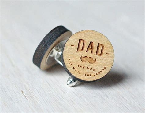 Handmade Custom Dad Wood Fathers Day T Cufflinks Father Of Bride Ts Personalized Best