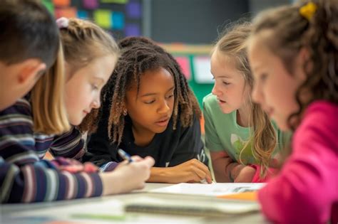 Alunos Veteranos Significado - Trabalho em equipe na sala de aula Um grupo de alunos adolescentes ...