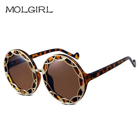 Hollow Metal Sunglasses Fashion Big Round Box Glasses Women Brand Designer Uv400 Protection