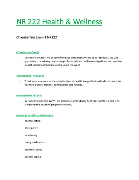 Nr Nr Exam Bundle Latest Health Wellness