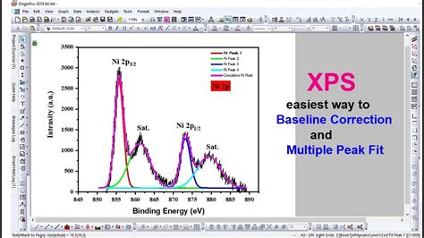 Xps Peak Fitting And Baseline Correction Using Origin Pro Youtube