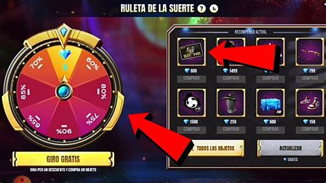 YA LLEGA LA RULETA DE LA SUERTE CON PASE ELITE EN FREE FIRE SALAS