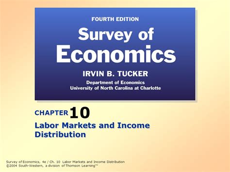 Survey Of Economics E Ch Labor Markets And Income Distribution