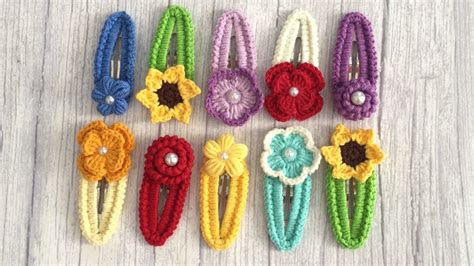 Crochet Flowers Hair Clip Beatiful Hairpin Crochet Tutorial YouTube