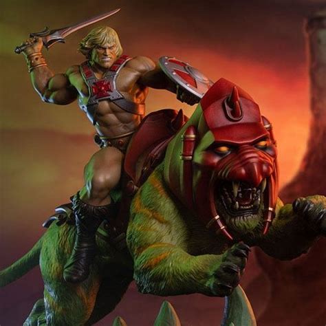 Statue He Man And Battle Cat Classic Deluxe Masters Of The Universe