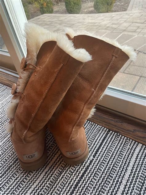 Tall Tan Uggs With Buttons