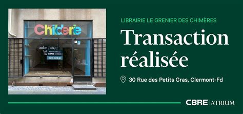 Librairie Le Grenier Des Chim Res Atrium Cbre