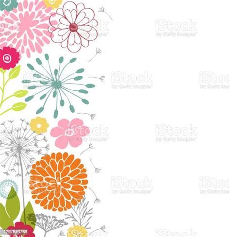 Spring Flowers Botanical Design Elements Vector Stock Illustration