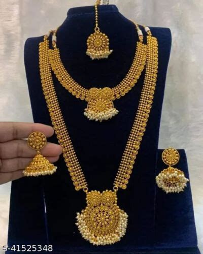 Indian Bollywood Ethnic Micro Gold Plated Long Necklace Laxmi Temple