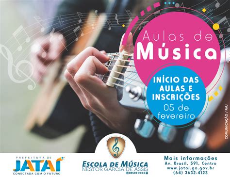 Inscrições para aulas de música gratuitas na Escola Municipal de Música