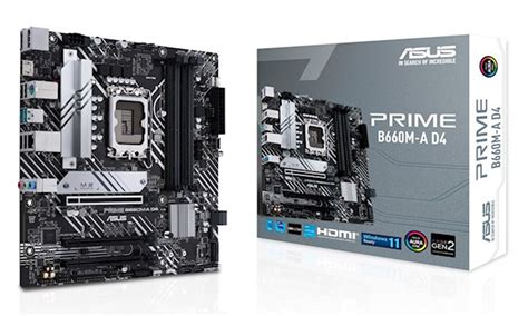 Asus Prime B660m A D4 Motherboard Fclga1700 B660 4xddr4 M2