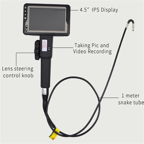 Portable Handheld Hd Inspection Camera Articulating Borescope Ip67 Waterproof 5.5 Mm Industrial ...