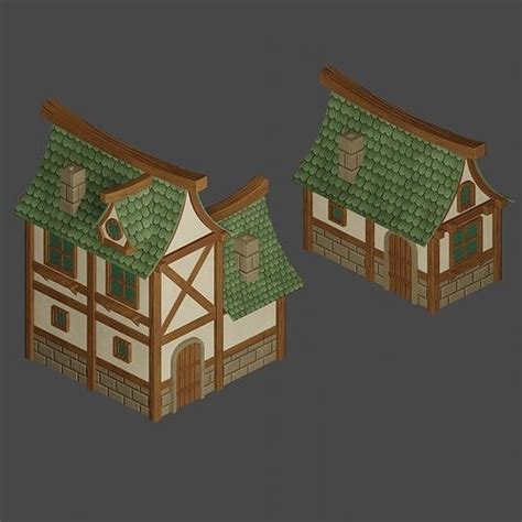 3d Model Medieval House Modular Pack Vr Ar Low Poly Cgtrader