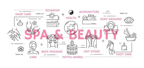 Spa y salón de belleza iconos de masaje para el cuidado de la piel