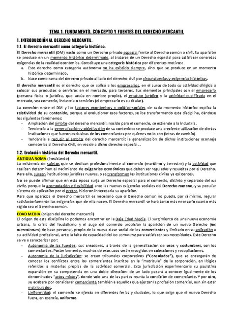 Tema El Empresario Y Su Estatuto Jur Dico Tema Fundamento