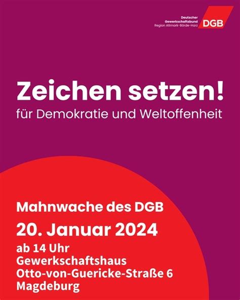 Gewerkschaften F R Demokratie Und Vielfalt Dgb Sachsen Anhalt Ruft Zu