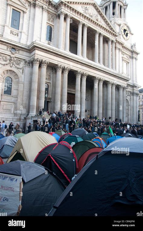 Anti Capitalist Demonstration At St Pauls Cathedral London England