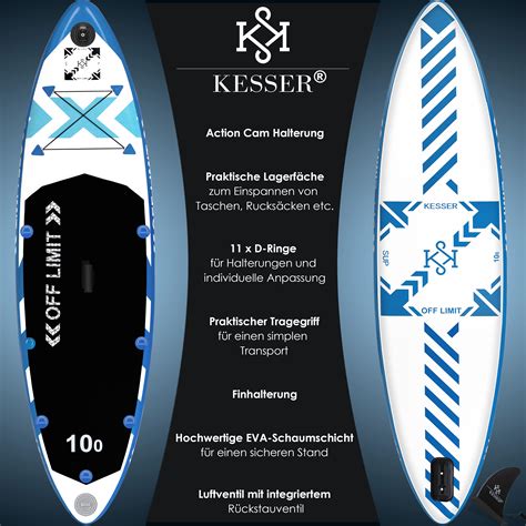 Kesser Limit Sup Board Set Stand Up Paddle Aufblasbar Surfboard