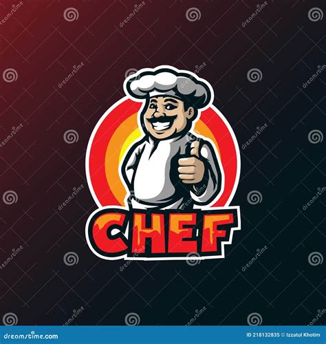 Chef Mascot Logo Design Vector With Modern Illustration Concept Style